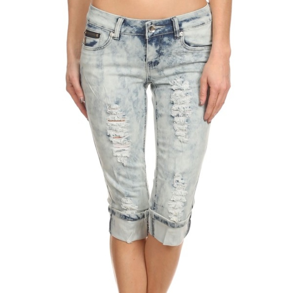RIPPED DENIM CARPI -  Acid wash